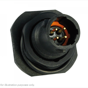 Eaton Souriau, UTS78E4P, Jam Nut Receptacle – 3 x #20 Handsolder Loaded Female Contacts, Shell Size 8.