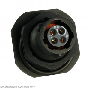 Eaton Souriau, UTS78E4S, Jam Nut Receptacle, 4 Size 20 Handsolder Loaded Male Contacts, Shell Size 8.