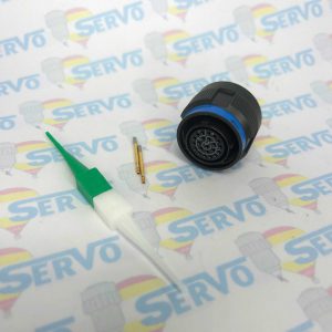Eaton Souriau, 8D513ZC35SB, Plug with RFI Shielding, Shell Size 13 with Green Zinc Cobalt Plating, 22 Size 22D Socket Contacts, B Orientation.