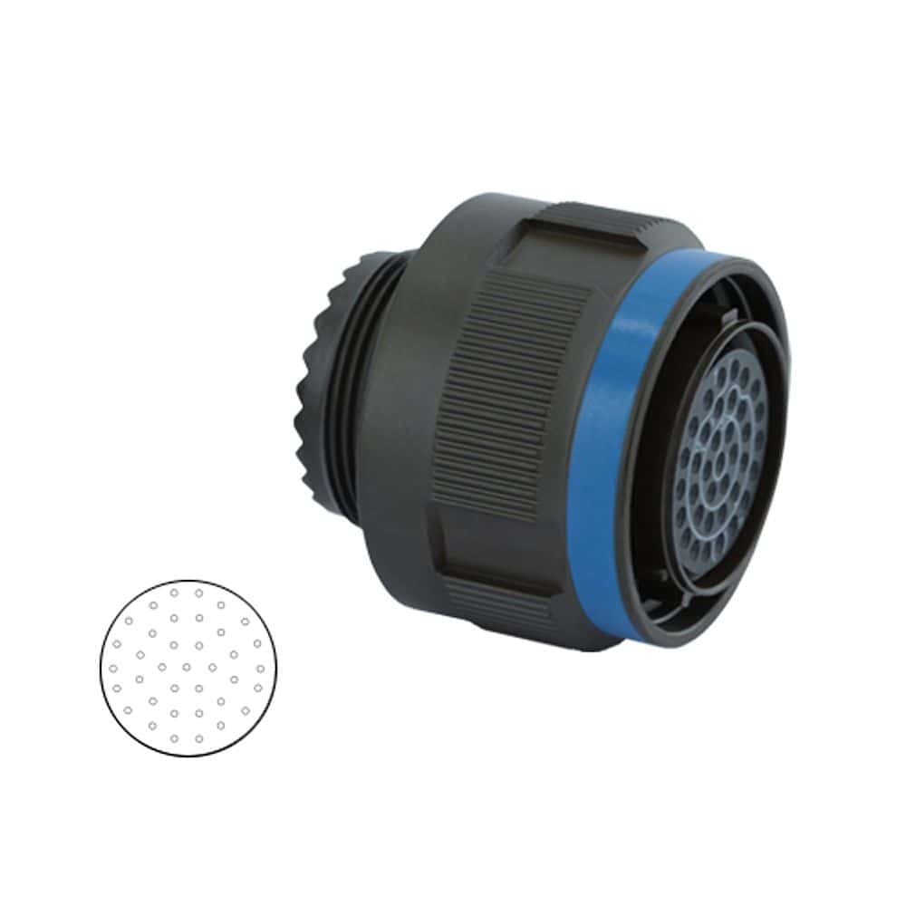 Eaton Souriau, 8D515Z35SN, Plug with RFI Shielding, Shell Size 15 with Black Zinc Nickel Plating, 37#22D Socket Contacts.