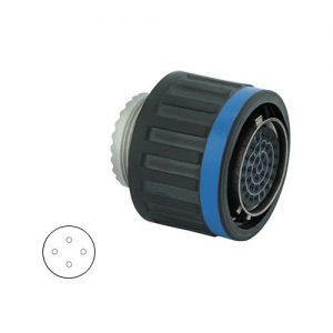 Eaton Souriau, 8D513M04SD, Plug with RFI Shielding, Shell Size 13 with Nickel Composite Plating, 4#16 Socket Contacts.