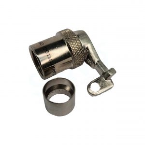 Glenair, 450DA001M10G, 90 Degree Qwik-Ty Strain Relief, shell Size 10, Electroless Nickel. For use with MIL-DTL-26482 Series I Connectors.