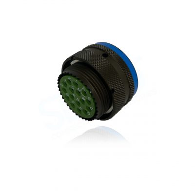 Eaton Souriau, 8ST520G16SN, Plug with RFI/EMI Shielding, 16 size 16 Socket Contacts, Shell Size 20, Olive Green Cadmium. For use in Aeronautical and Military.