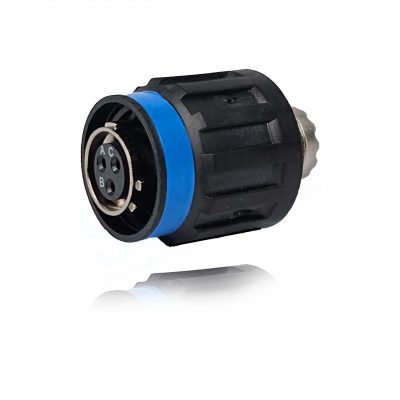 Eaton Souriau, 8D509M98BN, Plug with RFI Shielding, Less 3 size 20 Socket Contacts, Shell Size 09, Nickel Composite Plating. For use in Aerospace, Industrial and Military.