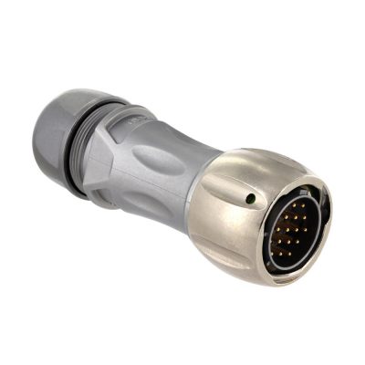 Eaton Souriau, UT0X014E19P, UT0X014E19P, Male Square flange receptacle with solder cup contacts loaded, Shell size: 14 with 19 #20 contacts. Contacts included.