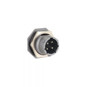 Eaton Souriau, UT0X712E4P, Male Jam nut receptacle with solder cup contacts loaded, Shell size: 12 with 3 #16 contacts + ground. Contacts included.