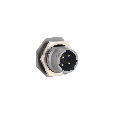 Eaton Souriau, UT0X712E4P, Male Jam nut receptacle with solder cup contacts loaded, Shell size: 12 with 3 #16 contacts + ground. Contacts included.