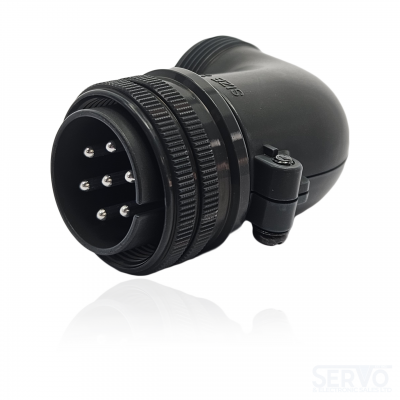 Fujikura, D/MS3108B20-15P, Right Angle Plug, Split Backshell, 7 size 12 Pin Contacts, Shell Size 20, Black Trivalent Chromate. For use in Aerospace, Industrial and Welding.