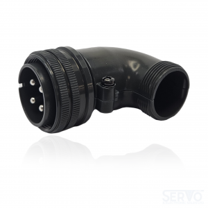 Fujikura, D/MS3108B22-22P, Right Angle Plug, Split Backshell, 4 size 8 Pin Contacts, Shell Size 22, Black Trivalent Chromate. For use in Aerospace, Industrial and Welding.