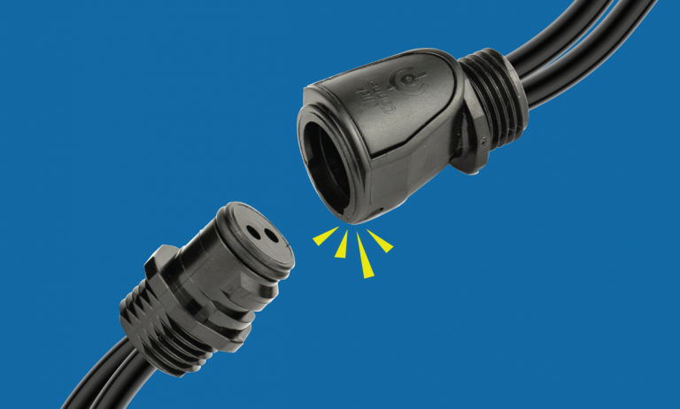 decorative display of two click connect connectors